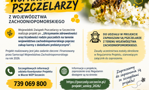 Zdjęcie do Wsparcie dla pszczelarzy z wojew&oacute;dztwa zachodniopomorskiego