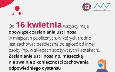 Zdjęcie do Obowiązek zasłaniania ust i nosa w miejscach publicznych!