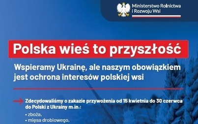 Zdjęcie do Ogłoszenie Ministerstwa Rolnictwa i Rozwoju Wsi w sprawie ochrony interes&oacute;w Polskiej wsi