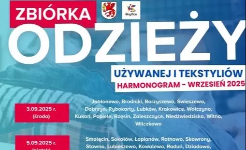 Zdjęcie do HARMONOGRAM ZBI&Oacute;RKI ODPAD&Oacute;W TEKSTYLNYCH - WRZESIEŃ 2025