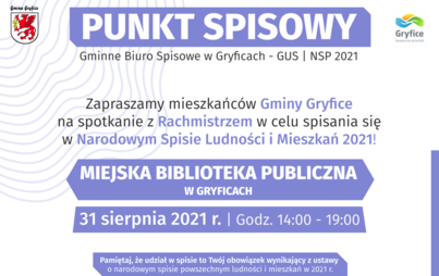 Zdjęcie do Komunikat Gminnego Biura Spisowego w Gryficach - MIEJSKA BIBLIOTEKA PUBLICZNA