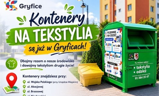 Zdjęcie do W Gryficach stanęły kontenery na tekstylia