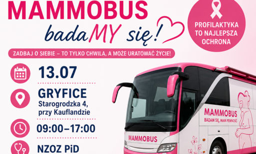 Zdjęcie do Mammobus w Gryficach już 13 lipca. Bezpłatne badania mammograficzne
