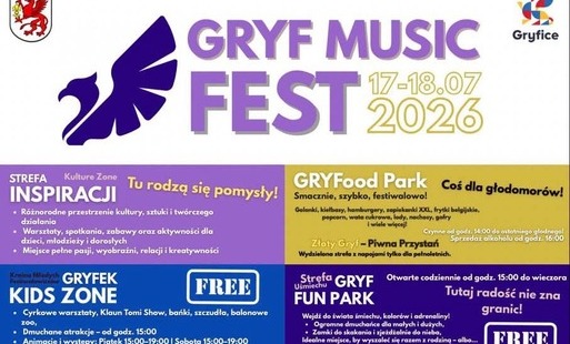 Zdjęcie do Gryf Music Fest 2026 &ndash; dwa dni muzyki, atrakcji i rodzinnej zabawy w GryficachJuż 17 i 18 lipca 2026 roku