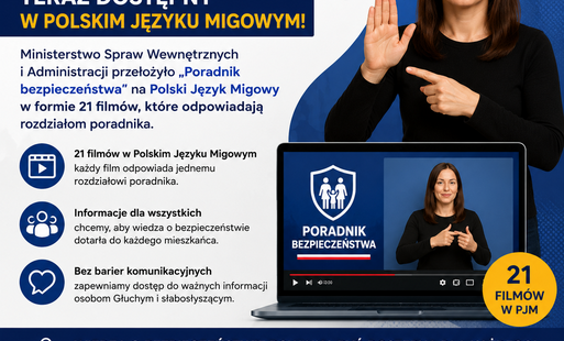 Zdjęcie do &bdquo;Poradnik bezpieczeństwa&rdquo; dostępny także w Polskim Języku Migowym