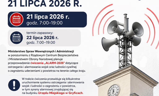 Zdjęcie do Uwaga Mieszkańcy! Ćwiczenia alarmowe &bdquo;ALARM-2026&rdquo;